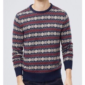 J. Crew Men's Stratton Fairisle Intarsia Sweater Super Soft Wool Blend Sz Medium